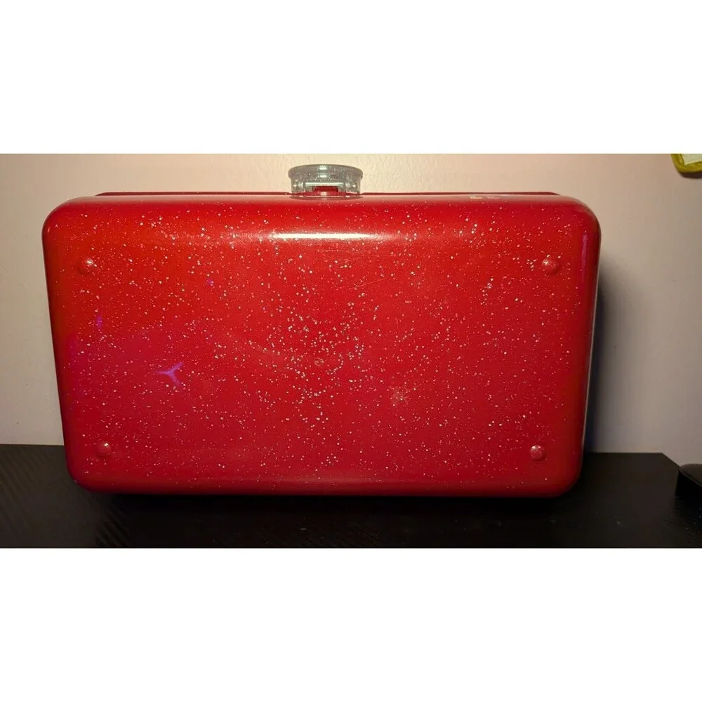 Caboodles On-The-Go Girl Storage Organizer Case Deep Pink Sparkle Over Deep Pink